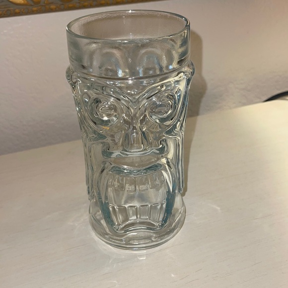 Screaming Tiki Glass Anchor Hocking Clear Glass ~ Two (2) - Picture 2 of 5